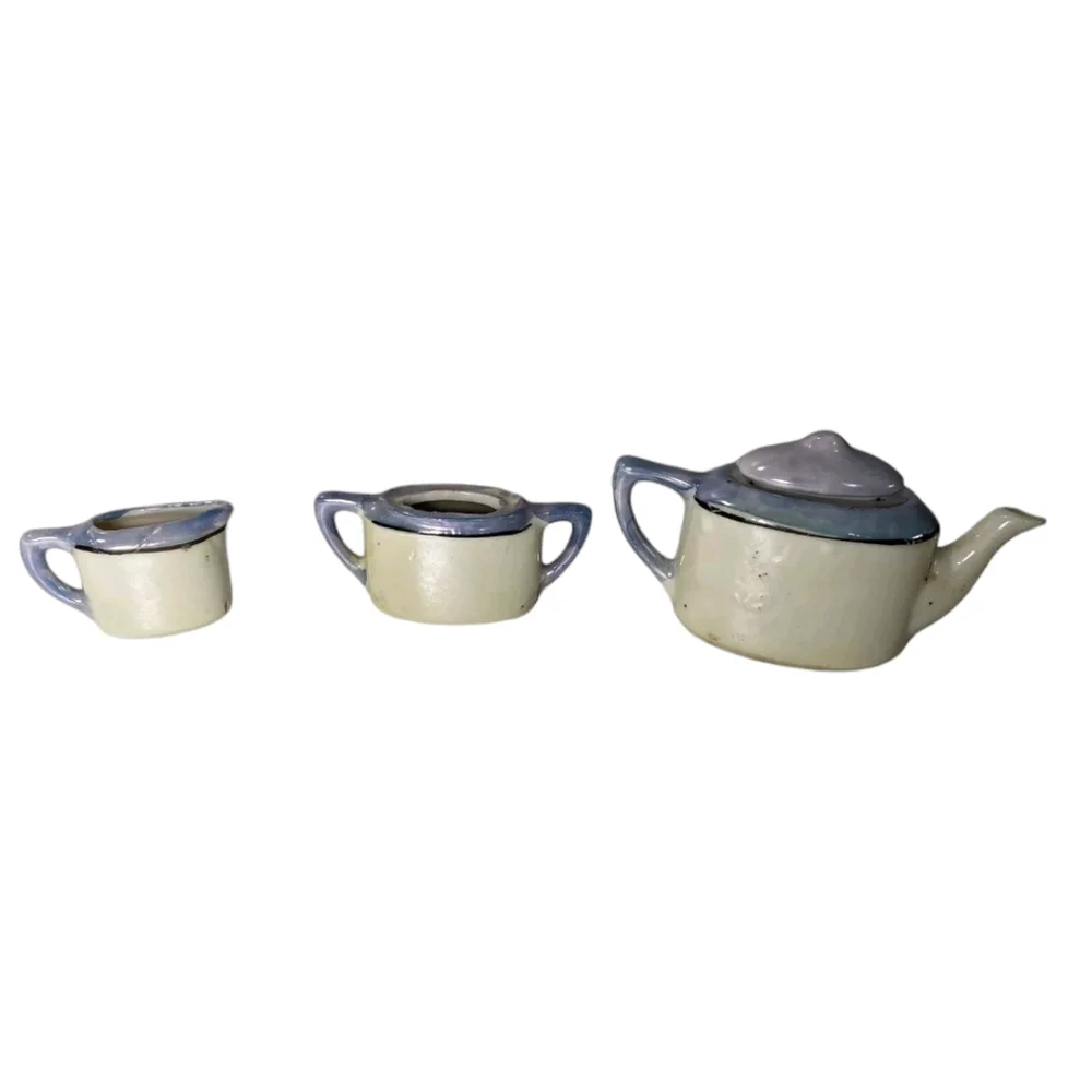 Vintage Japanese Tea Pot 4 pc Set Mini Lusterware Hand-painted